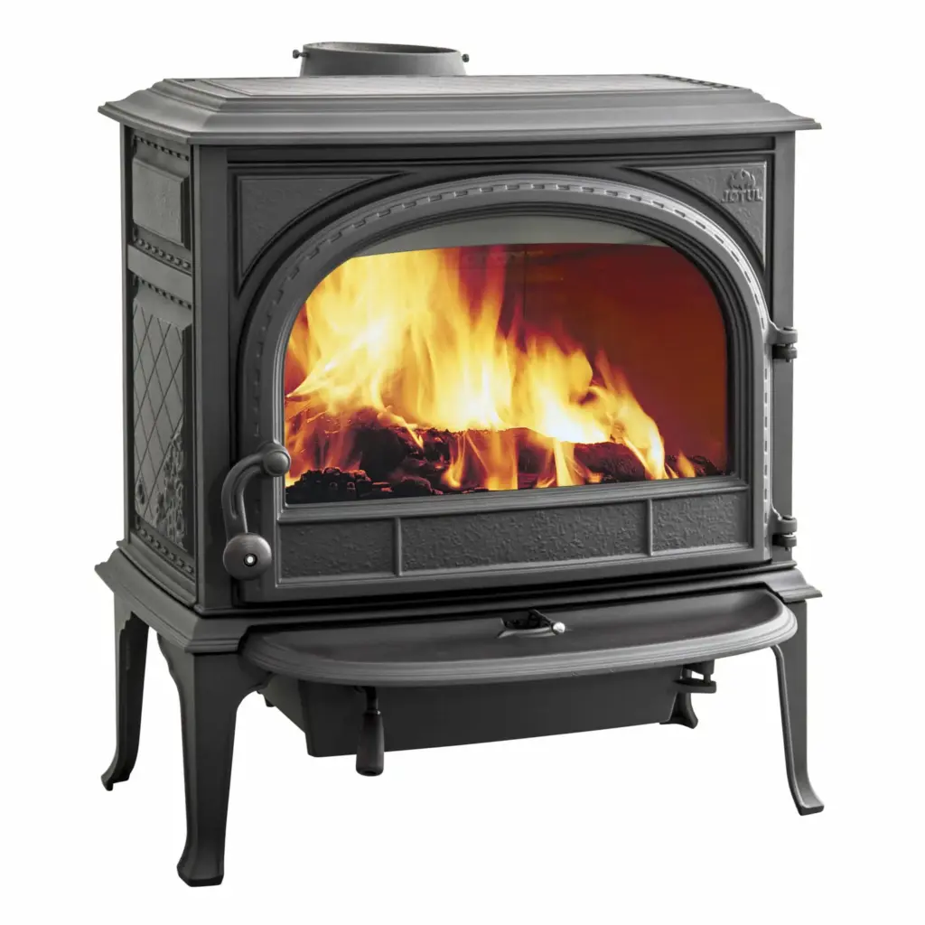 Jotul F400 Clear door in Black Paint