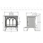 Stovax Huntingdon 30 Eco Dimensions