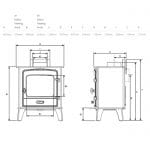 Stovax County 5 Wide Multifuel Dimensions