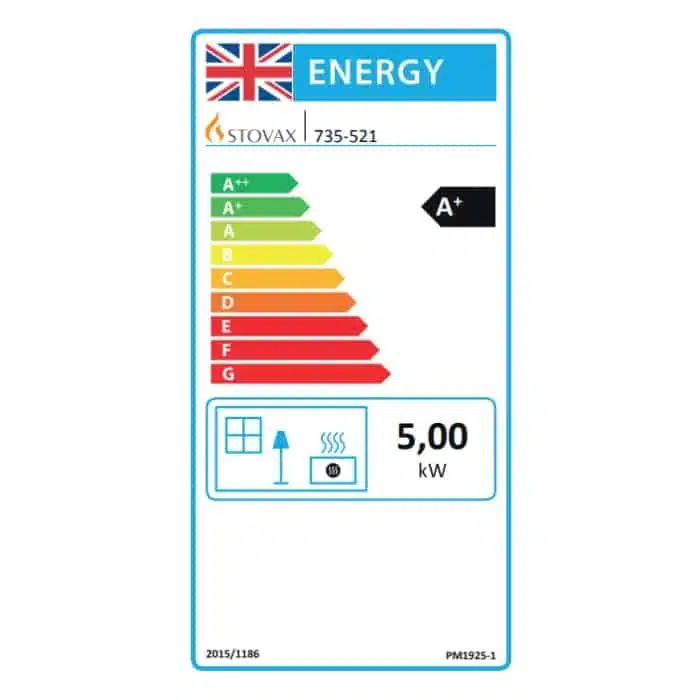 Stovax County 5 Wide Multifuel Energy Label