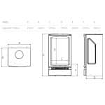 Gazco Vogue Midi T Midline Electric Dimensions