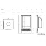 Gazco Vogue Midi T Electric Dimensions