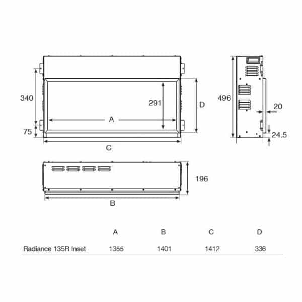 Gazco Radiance Inset 135R Electric