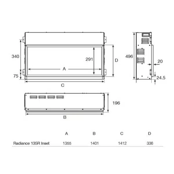 Gazco Radiance Inset 135R Electric