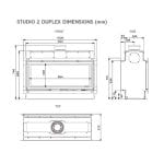 Gazco Studio 2 Duplex Double Sided Balanced Flue GasLPG