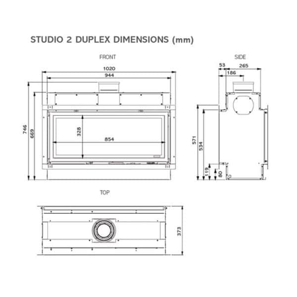 Gazco Studio 2 Duplex Double Sided Balanced Flue GasLPG