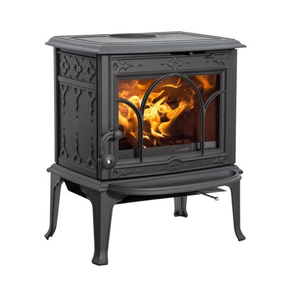 Jotul F100 ECO 2 Wood Burning Stove With Long Legs and Tracery Door Product Image