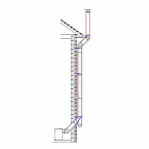 External House Twin Wall Rear Exit Chimney Flue System-5inch Black-Schiedel ICID-for Stoves with a 5inch Outlet