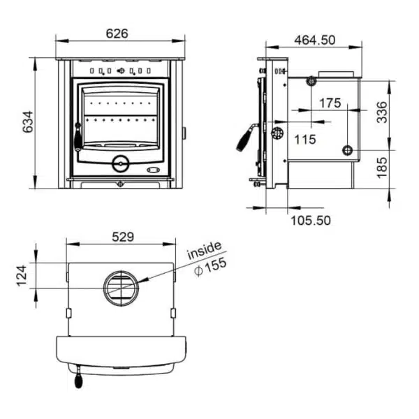 Henley Achill 17.5Kw Inset Multifuel Eco Boiler Stove - Image 3