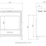 Pevex Bucklesham 50 FS Freestanding Multifuel Stove Dimensions