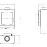 Portway Luxima Balanced Flue Freestanding Gas Stove Dimensions