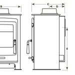 Portway P1 Balanced Flue Freestanding Gas Stove Dimensions