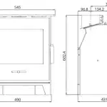 Pevex Newbourne 40i Inset Multifuel Stove Dimensions