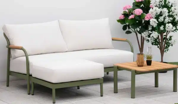 Nova Ashley Chaise Sofa Lounge Set With Square Coffee Table