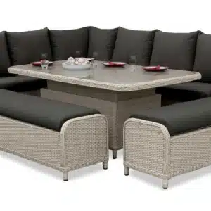 Nova Avery Grande Right Hand Corner Sofa Lounge Dining Set with Rectangular Rise And Fall Table