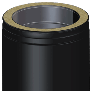 Dinak DW Design Twin Wall Flue Straight Length 295mm Black