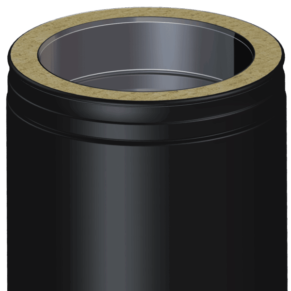 Dinak DW Design Twin Wall Flue Straight Length 295mm Black