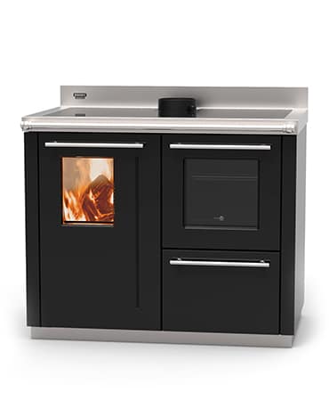 Bosky F30 Square Multi Fuel Central Heating Range Cooker In Gun Metal