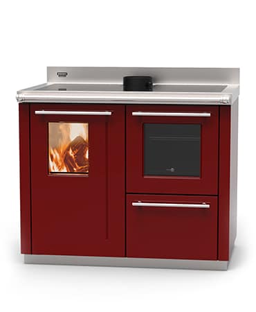 Bosky F30 Square Multi Fuel Central Heating Range Cooker In Bordeaux