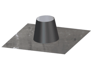 Dinak DW Design 6" (150mm) Flat Flashing Black H200 Lead Base