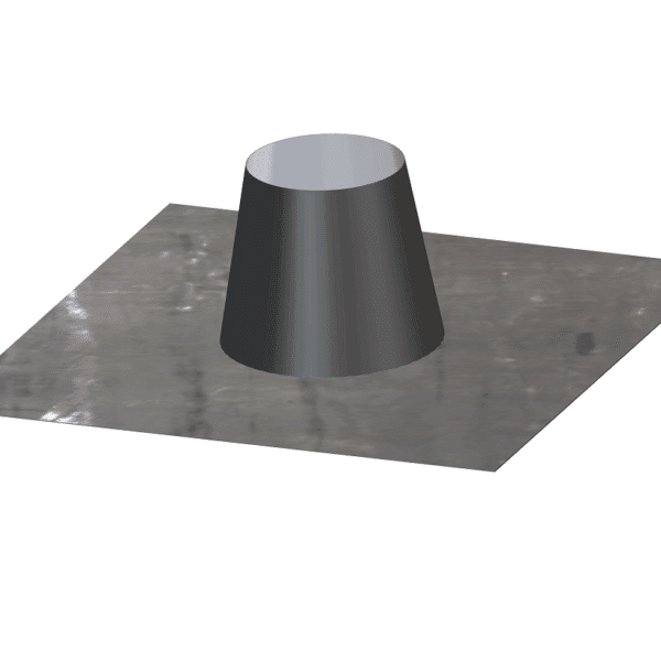 Dinak DW Design 6" (150mm) Flat Flashing Black H200 Lead Base