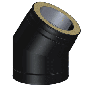 Dinak DW Design 6" (150mm) Black 30 Degree Elbow