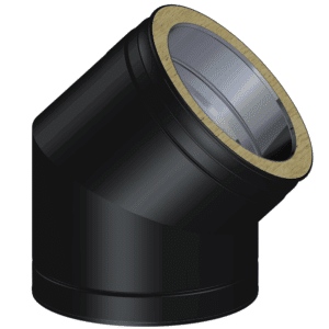 Dinak DW Design 5" (130mm) Black 45 Degree elbow