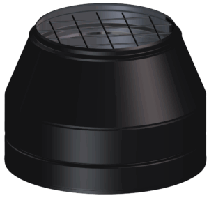 Dinak DW Dinak DW Design 6" (150mm) Black Open Terminal With Mesh5 (130mm) Black Open Terminal With Mesh