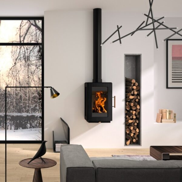 Hergom Glow Wood Burning Stove Wall Hung