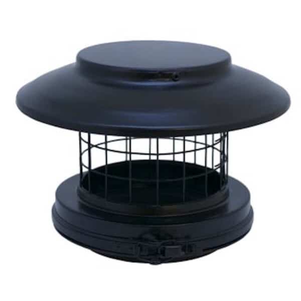125mm Internal Diameter ICID Plus Rain Cap Terminal With Mesh - Matt Black