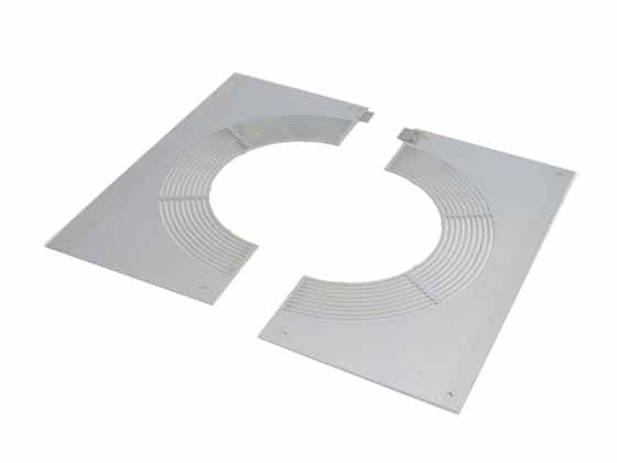 125mm Internal Diameter ICID Plus Ventilated Fire Stop Plate - Two Piece - Rectangular