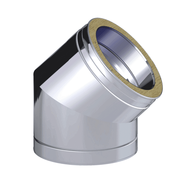 Dinak DW Design 6" (150mm) Stainless Steel 45 Degree Elbow