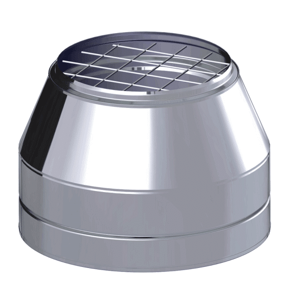 Dinak DW Design 6" (150mm) Stainless Steel Open Terminal With Mesh