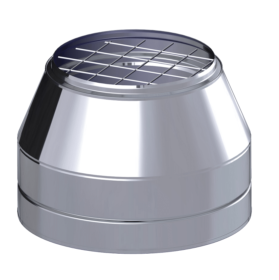 Dinak DW Design 6" (150mm) Stainless Steel Open Terminal With Mesh