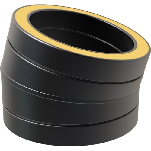 TW Pro Matt Black 6" (150mm) 15 Degree Bend