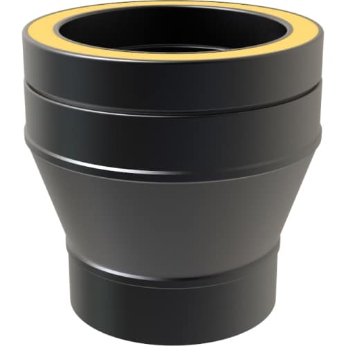 TW Pro Matt Black 6" (150mm) Single Wall To Twin Wall Adaptor