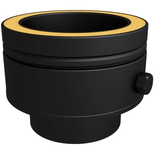 TW Pro Matt Black 6" (150mm) Testing Flat Adaptor To Single Wall