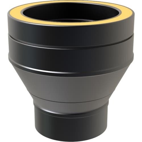 TW Pro Matt Black Single Wall To Twin Wall Increaser 6" To 7" (150mm To 175mm)