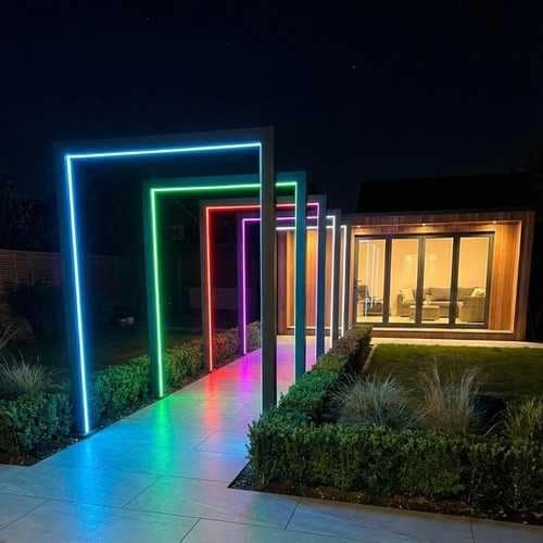 Nova - 125cm Titan Pergola Arch RGBW LED Pathway Arch with Power Pack - Grey