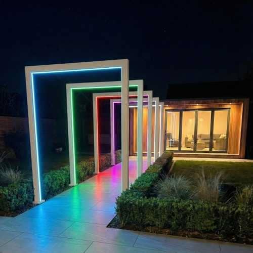 Nova - 125cm Titan Pergola Arch RGBW LED Pathway Arch with Power Pack - Pebble
