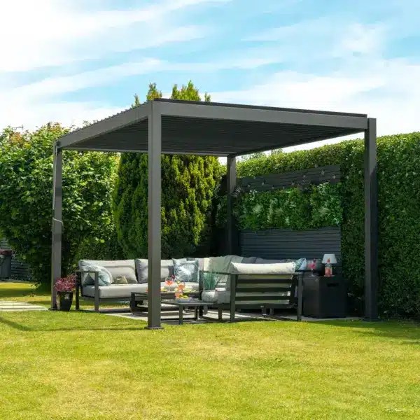 Nova - Titan Freestanding Aluminium Pergola - 3m x 3m Square - Grey