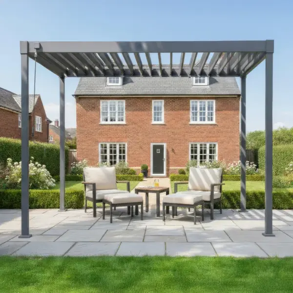 Nova - Luna Pergola - 3m x 3m Square - Grey