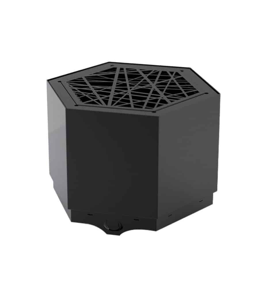 Pollen Hex Large Black Smokeless Fire Pit