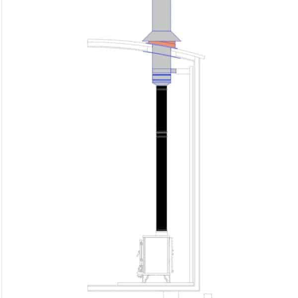 Ecostove Top Exit 4" Flue Kit For Shepherds Hut