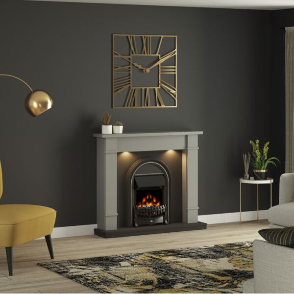 Flare Broadwell 48" Timber Electric Fireplace Suite