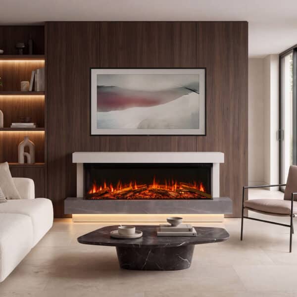 Onyx Turin 160 Electric Fireplace Suite With Avita 160RW 3 Sided Fire