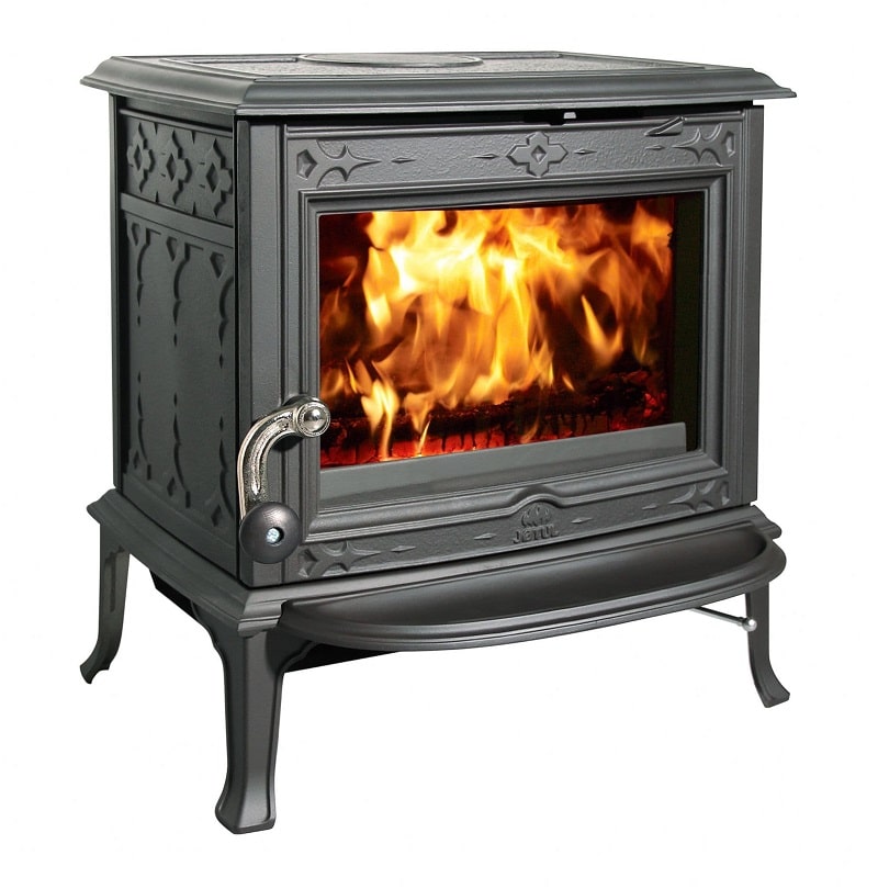Jotul F100 ECO 2 Wood Burning Stove With Long Legs and Plain Door